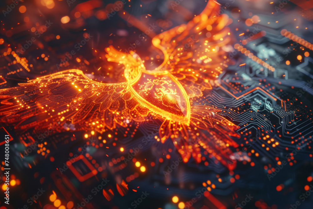 Poster a computer generated image of a shield with wings