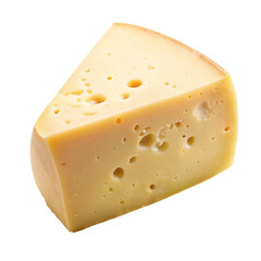 Piece of cheese isolated on Transparent background.