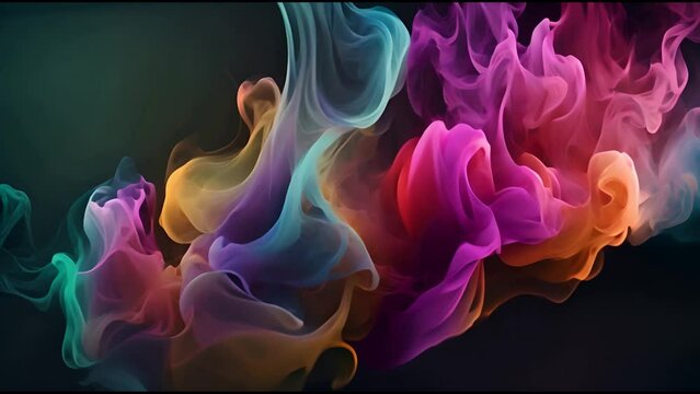 Abstract creative template. Acrylic drop in water, multicoloured bright smoke abstract background colourful fog vibrant colours wallpaper swirl mix clip mov 4K HD