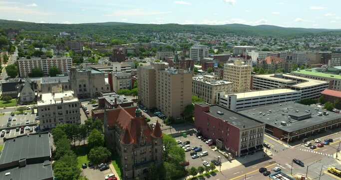 Historical American city architecture. Scranton, old city in Lackawanna County, Pennsylvania