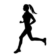 Fototapeta na wymiar silhouette woman running on a white background vector