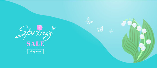 Fototapeta na wymiar Spring vector leaflet, web banners for social media, wallpaper, background. Spring floral sale banner