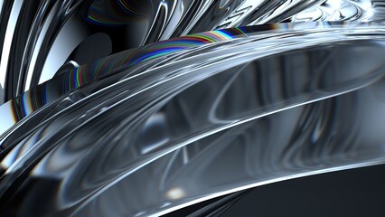 Crystal Calm and Chic Elegant and Modern 3D Rendering Abstract Background with Black Background