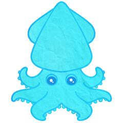 Fresh squid hand drawn illustration 2 isolated on transparent background.