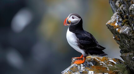 Fototapeta premium Atlantic Puffin or Common Puffin, Fratercula arctica