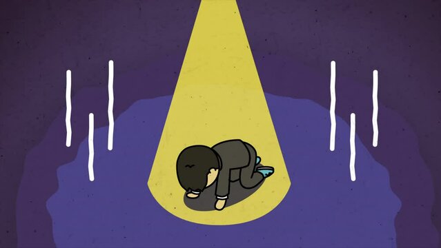 男子学生の絶望のイメージカット4種セット（ガーン・くやしい・不採用・文字なし）