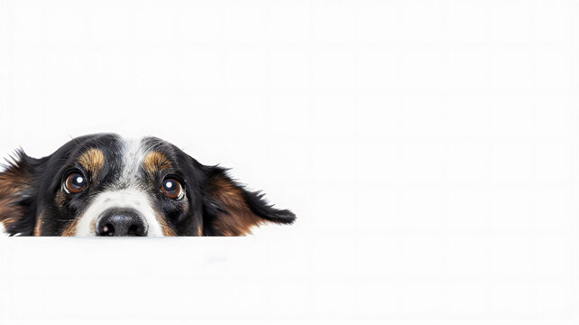 Cute different dogs on an isolated white background