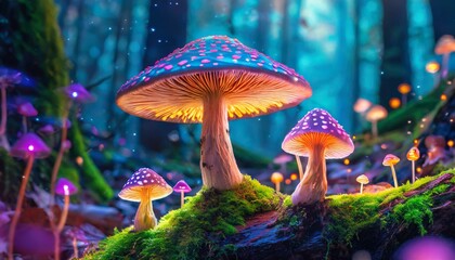 mushrooms in the forest