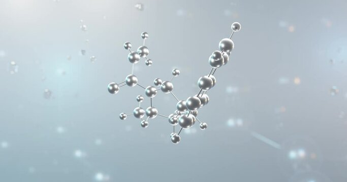 Ritlecitinib rotating 3d molecule, molecular structure of kinase inhibitor, seamless video