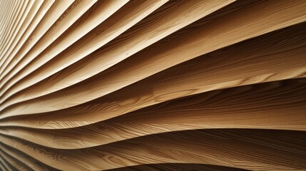 Sculpted woodworking wall surface structure design with a glossy finish, creating a sleek and modern aesthetic