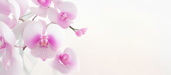 pink orchid flower copy space generative ai