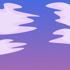 Abstract Background Fantasy Cute Kawaii  Stars Night Sky Purple Pink Vector Design