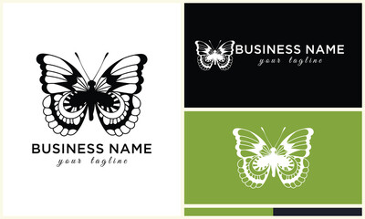 line art butterfly logo template