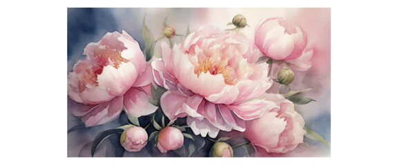 Beautiful peony flower for wedding invitation, card or poster.