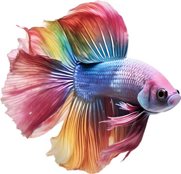 Siam betta fish, Watercolor painting of Siam betta fish.