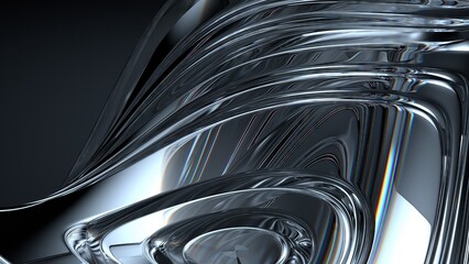 Crystal Chic Unified Elegant Modern 3D Rendering Abstract Background with Black Background