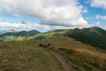 Fototapeta na wymiar Mala Fatra mountains in Slovakia - view above Snilovske sedlo