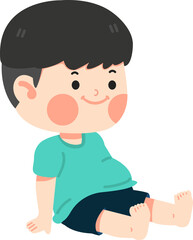 cute little boy sitting on the floor