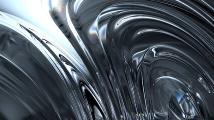 Crystal Bezier Curve Chic Modern 3D Rendering Abstract Background in Elegant with Black Background