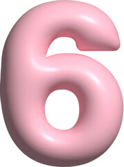 Pink numbers 6