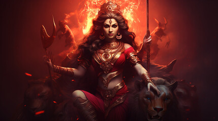 Goddess Durga concept.
