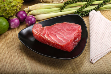Raw fresh tuna steak for grill