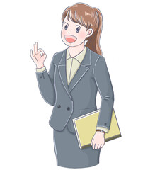 OKサインを出す女性