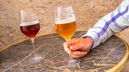 Beer Glass at Public Bar, Spain, Europe