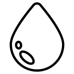 Red blood drop / droplet flat vector icon for medical apps and websites