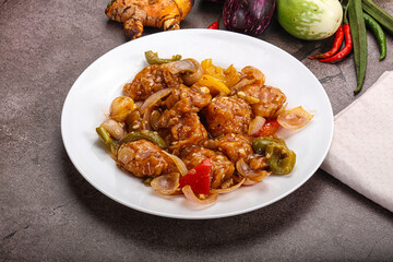 Chinese cuisine - prawn with chili sauce