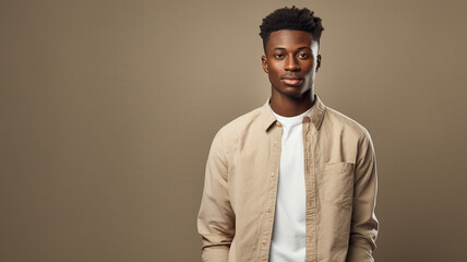 Fototapeta premium Confident young african american man in casual clothing