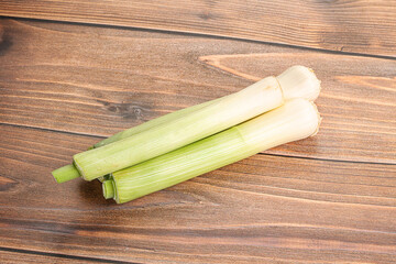 Raw natural ripe organic leek onion
