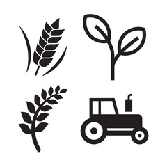 Farm icon collection. Agriculture vector icon design set bundle isolated on white background
