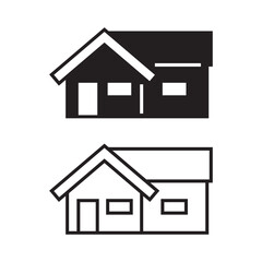 icon logo of a house or home, real estate business onw white background.