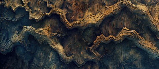 This detailed close-up view showcases the intricate texture of a tree trunk, revealing the unique...