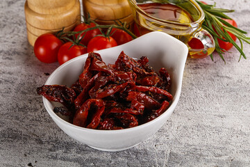 Homemade dry tomatoes with oil