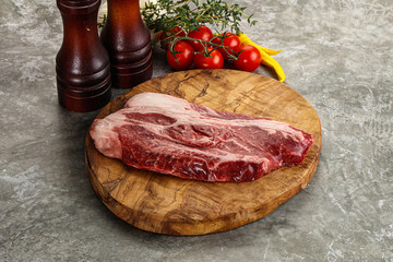 Raw beef chuck roll steak