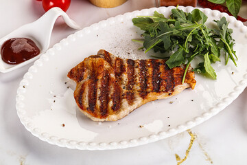 Delicous grilled pork meat steak