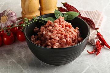 Raw minced pork uncooked meat