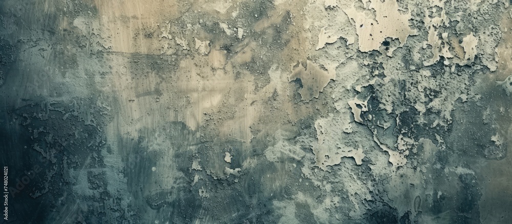 Poster the image showcases a concrete wall with textured paint layers, creating an abstract background. the