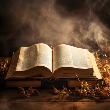 the old opened book is christian psalter
