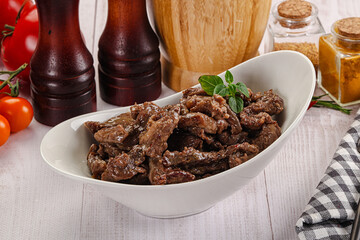 Stew beef slices with gravy