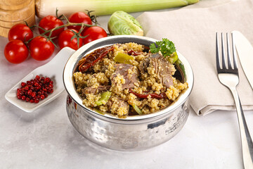 Bulgur with lamb and vegetables