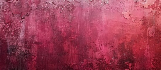 A detailed view of an exposed concrete wall painted in a striking combination of red and black. The texture of the wall is visible up close, showcasing the rough surface and the layers of red paint