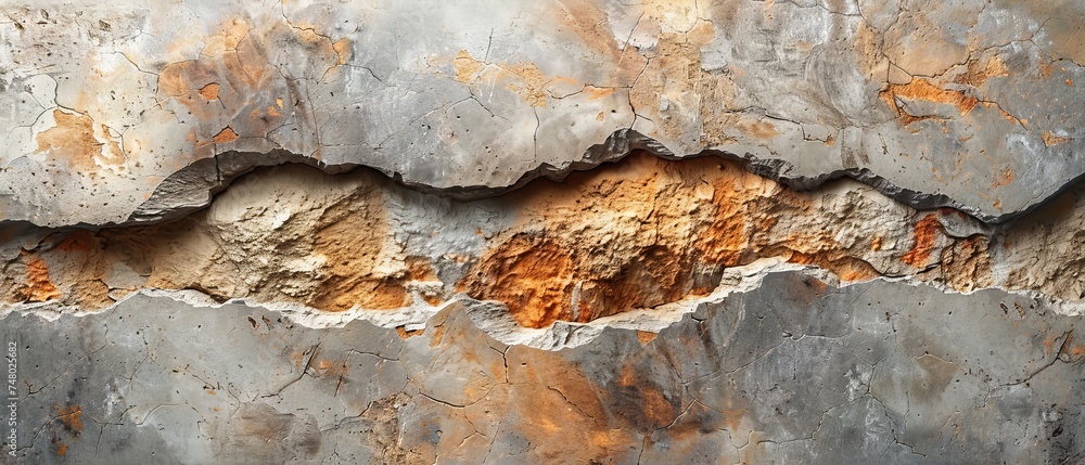 Aufkleber cement and concrete texture is used as the pattern and background for this horizontal design.