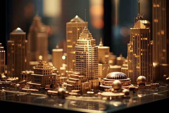 Fototapeta a model of a city