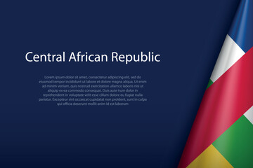 Central African Republic national flag isolated on background with copyspace - obrazy, fototapety, plakaty