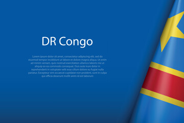 DR Congo national flag isolated on background with copyspace
