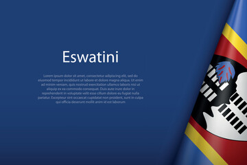 Eswatini national flag isolated on background with copyspace