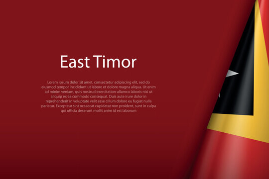 East Timor national flag isolated on background with copyspace